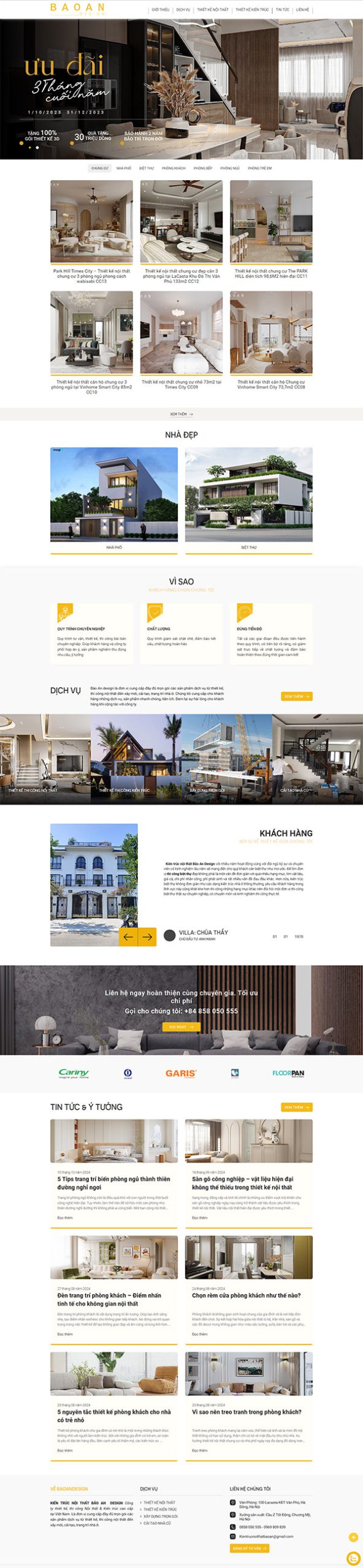 Website thiết kế thi công nội thất Bảo An Design