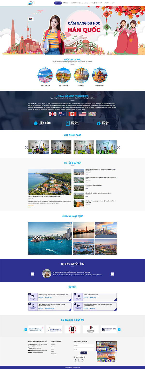 Website du học, xuất khẩu lao động Nguyễn Hùng