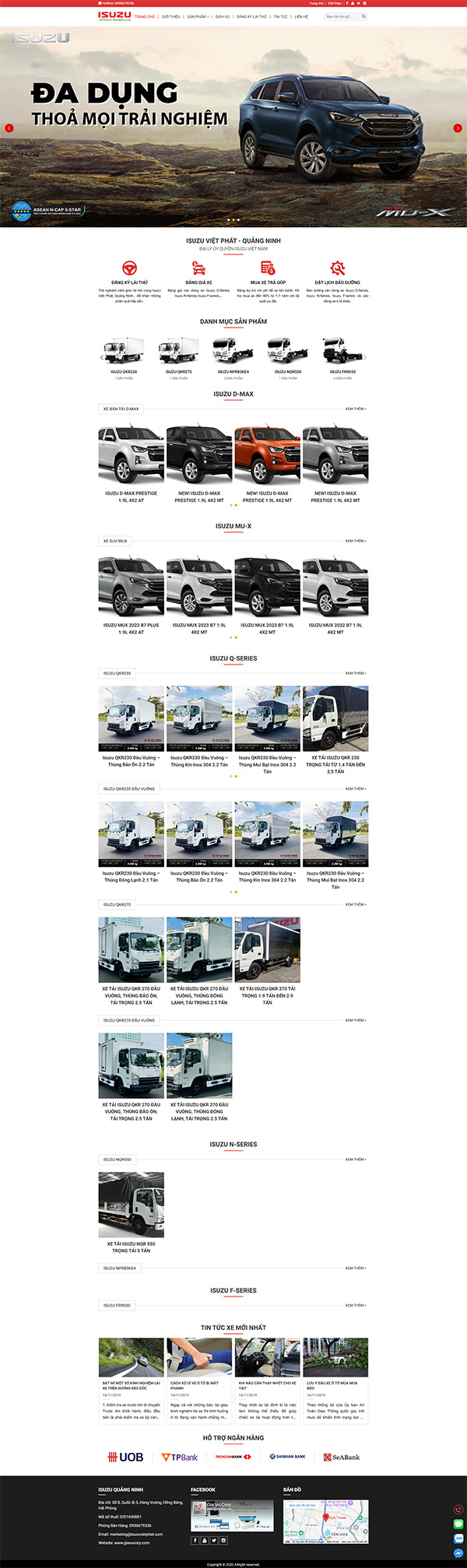 Website bán xe ôtô Isuzu Quảng Ninh