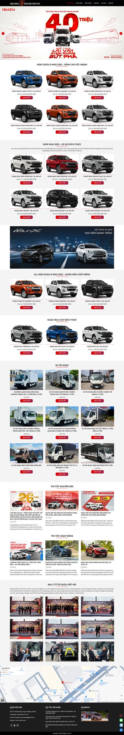 Website đại lý bán xe ôtô Isuzu Việt Hải